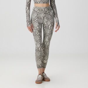 adidas by Stella McCartney snakeskin-print performance leggings gray